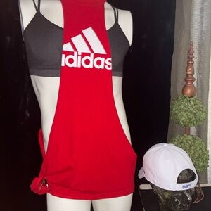 Adidas Red Cutout Tank Top